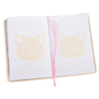 Notizbuch mit süßer Fluffy-Katze auf dem Cover, liniert mit 80 Blatt und DIN A5 Format