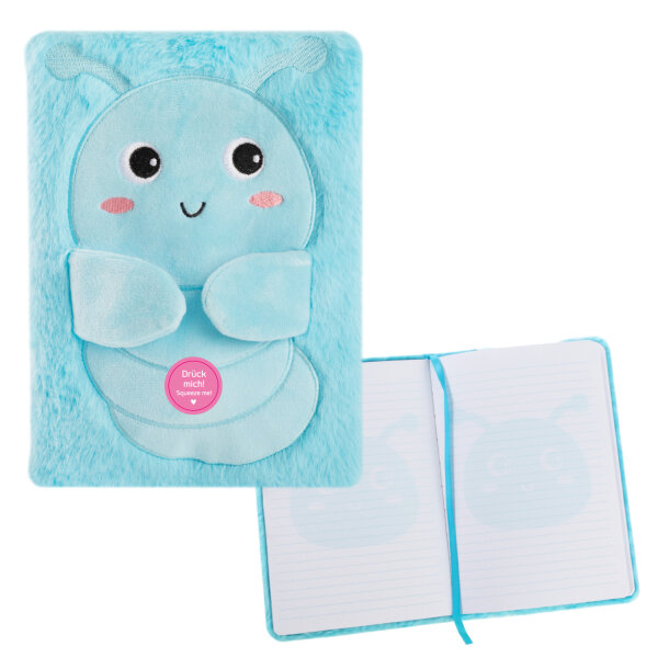 Notizbuch mit süßem Fluffy-Raupe-Design, liniert, 80 Blatt, DIN A5 Format