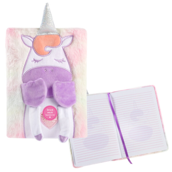 Notizbuch mit Fluffy Einhornmotiv, liniert, 80 Blatt, DIN A5