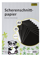 Scherenschnittpapier, DIN A4, 25 Blatt, ungummiert, schwarz