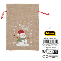 Weihnachtssäckchen Schneemann 15x22cm