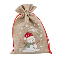 Weihnachtssäckchen Schneemann 15x22cm