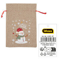 Weihnachtssäckchen Schneemann 22x32cm