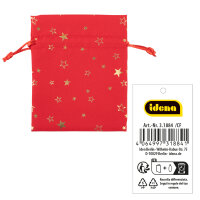 Stoffsäckchen Weihnachten rot/Stern 13x18cm