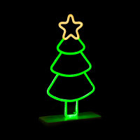 LED Neonfigur Weihnachtsbaum grün 18x8x37cm mit Netzteil