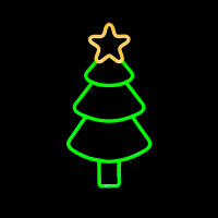 LED Neonfigur Weihnachtsbaum grün 18x8x37cm mit Netzteil