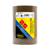 Packband geräuscharm - braun, 5 cm x 66 m, 3 Stück