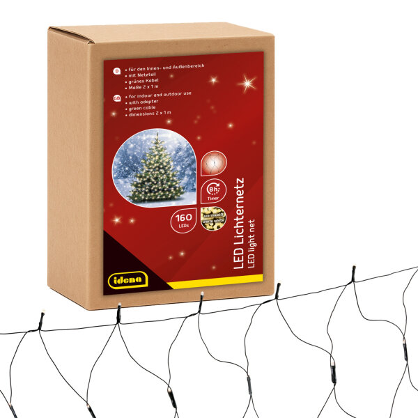 LED Lichternetz warmweiß 2x1m 160er Außen