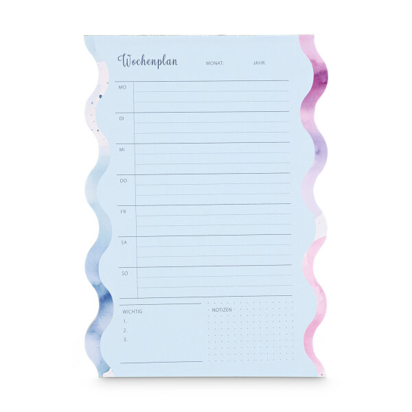 Notizblock Wochenplaner - 104 Seiten, 100g/m², 14 x 20 cm