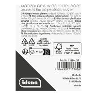 Notizblock Wochenplaner - 104 Seiten, 100g/m², 14 x 20 cm