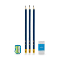 Bleistift Set - mit Anspitzer und Radierer