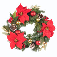Weihnachtskranz 15 LED - 6h Timer, Ø40cm, batteriebetrieben, warmweiß für Innen