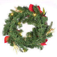 Weihnachtskranz 15 LED - 6h Timer, Ø40cm, batteriebetrieben, warmweiß für Innen
