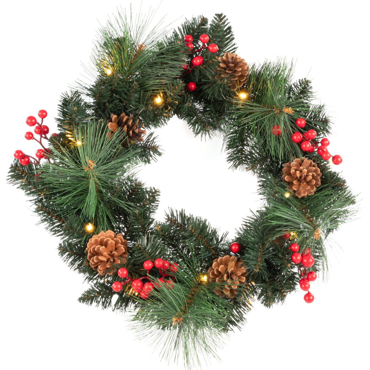 Idena 31905 - LED Stabkerzen Mit Weihnachtskränzen, Je 2 Stück