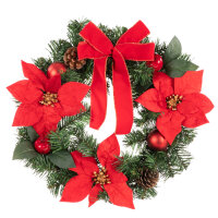 Weihnachtskranz - rote Schleifen, Ø40cm für...