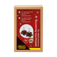 LED Weihnachtskränze - Kerzenringe, Ø15 cm, 2 Stück, batteriebetrieben, für Innen