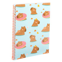 Spiralblock Capybara - liniert, 80 Blatt, 80g/m², DIN A4