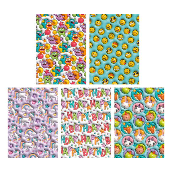 Geschenkpapier Premium - 3D Effekt, neutral, 70 cm x 1,5 m