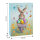 Geschenktasche - Ostern, Hase braun mit Eiern, 25 x 34,5 x 8,5 cm, 210g/m²