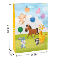 Geschenktasche - Tiere, 25 x 34,5 x 8,5 cm, 210g/m²