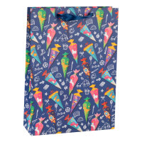 Geschenktasche - Schultüte blau, 25 x 34,5 x 8,5 cm,...