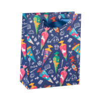 Geschenktasche - Schultüte blau, 18 x 23 x 8 cm,...