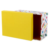 Geschenkbox - Stifte & Schultüte, gelb, 31 x 24 x 18 cm