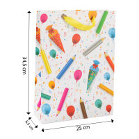 Geschenktasche - Stifte & Schultüte, 25 x 34,5 x 8,5 cm, 210g/m²