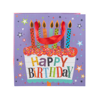 Geschenktasche - Geburtstag, Kerzen, 16 x 16 x 9 cm,...