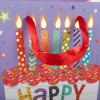 Geschenktasche - Geburtstag, Kerzen, 16 x 16 x 9 cm, 210g/m²