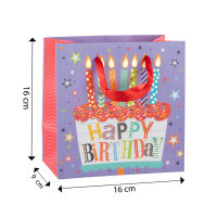 Geschenktasche - Geburtstag, Kerzen, 16 x 16 x 9 cm, 210g/m²