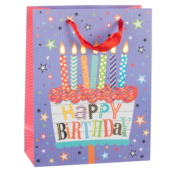 Geschenktasche - Geburtstag, Kerzen, 18 x 23 x 8 cm, 210g/m²