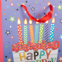 Geschenktasche - Geburtstag, Kerzen, 18 x 23 x 8 cm, 210g/m²