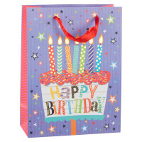 Geschenktasche - Geburtstag, Kerzen, 25 x 34,5 x 8,5 cm,...