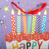 Geschenktasche - Geburtstag, Kerzen, Landscape, 37 x 28,5 x 10,6 cm, 210g/m²