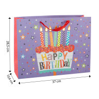 Geschenktasche - Geburtstag, Kerzen, Landscape, 37 x 28,5 x 10,6 cm, 210g/m²