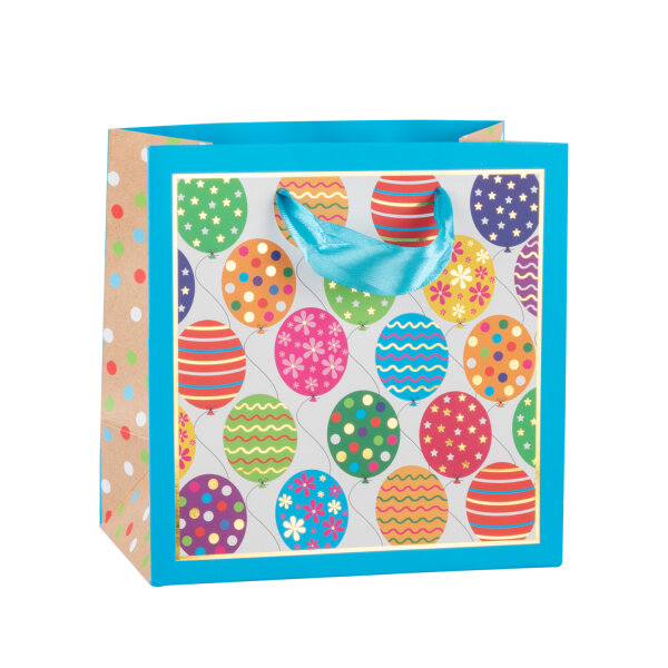 Geschenktasche - Geburtstag, Ballon, 16 x 16 x 9 cm, 210g/m²