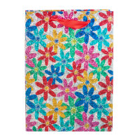 Geschenktasche - Blumen, Hologramm, 25 x 34,5 x 8,5 cm,...