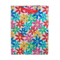Geschenktasche - Blumen, Hologramm, 18 x 23 x 8 cm,...