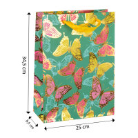 Geschenktasche - Schmetterlinge, 25 x 34,5 x 8,5 cm, 210g/m²