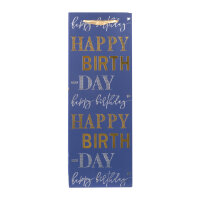 Flaschentasche - Happy Birthday, blau, 12,5 x 35 x 9 xcm,...