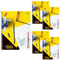 Bundle - Collegeblöcke, Lineatur 28, kariert, mit...