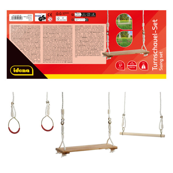 Turnschaukel Set- Brettschaukel, Trapezschaukel, Turnringe
