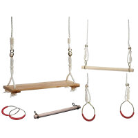 Turnschaukel Set- Brettschaukel, Trapezschaukel, Turnringe