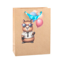 Geschenktasche Capybara - mit Ballon, 18 x 23 x 8 cm,...