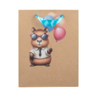 Geschenktasche Capybara - mit Ballon, 18 x 23 x 8 cm,...