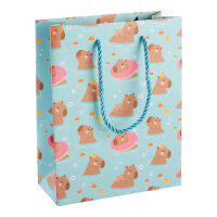 Geschenktasche Capybara - blau, 18 x 23 x 8 cm, 250g