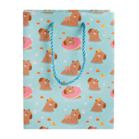 Geschenktasche Capybara - blau, 18 x 23 x 8 cm, 250g