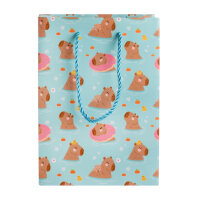 Geschenktasche Capybara - blau, 25 x 34 x 9 cm, 250g