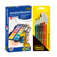 Idena Set Deckfarbkasten 24 Farben und Deckweiß...